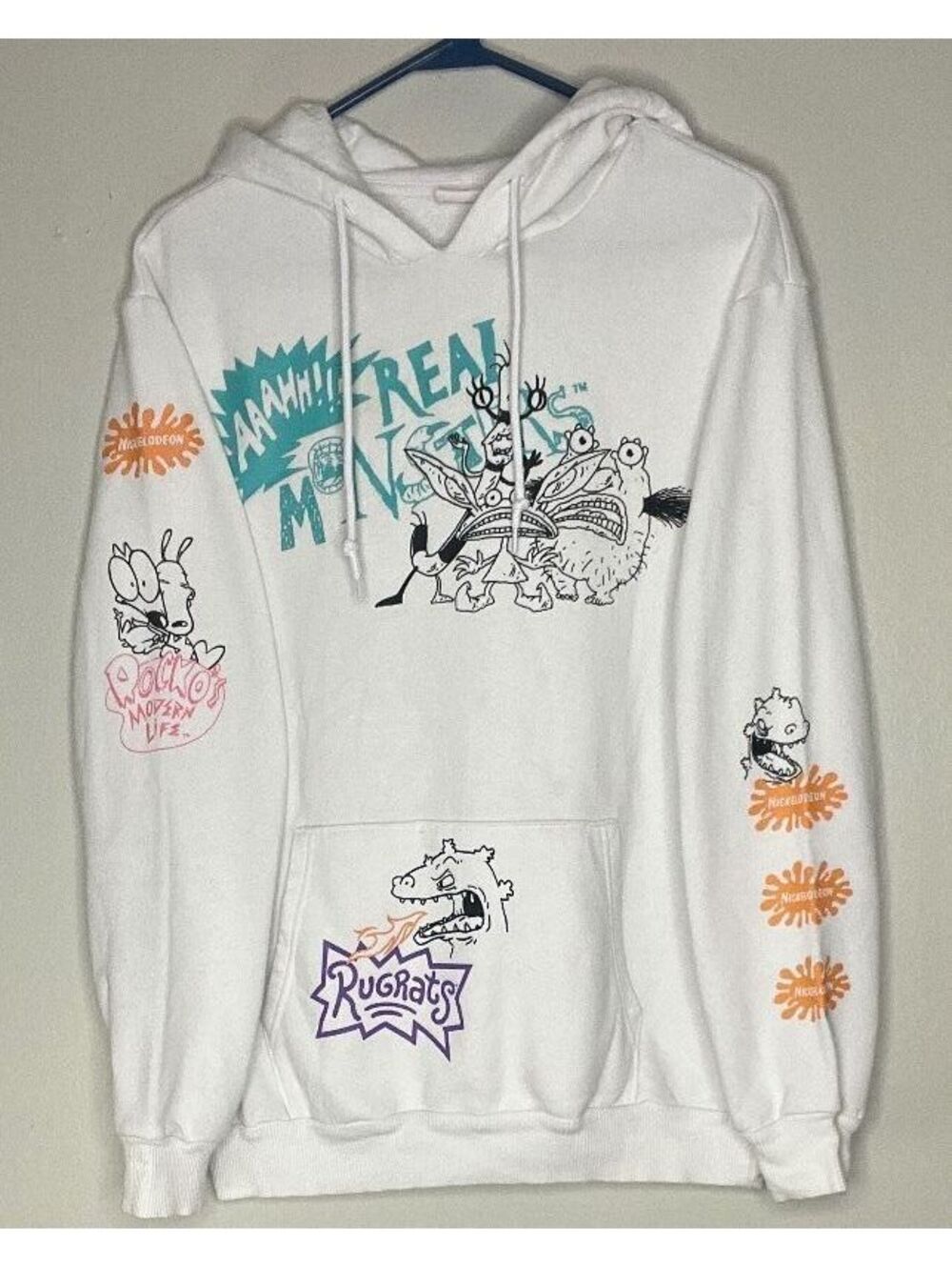 Nickelodeon Rugrats Real Monsters Rocko's Modern Life Hoodie Size Small